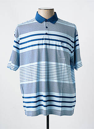 Polo imprimé rayures manches courtes bleu MCM homme