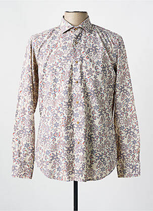Chemise manches longues imprimé fantaisie beige CARLOS CORDOBA homme