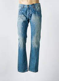 Jeans coupe slim effet usé délavé taille normale bleu SIXTH JUNE homme