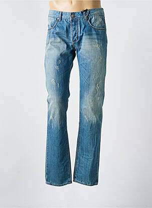Jeans coupe slim effet usé délavé taille normale bleu SIXTH JUNE homme