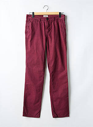 Pantalon chino tissage popeline taille normale rouge TIBET homme