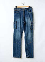 Jeans coupe droite fermeture zippée sous rabat boutonné bleu LMA homme