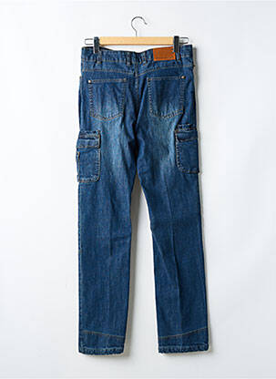 Jeans coupe droite fermeture zippée sous rabat boutonné bleu LMA homme