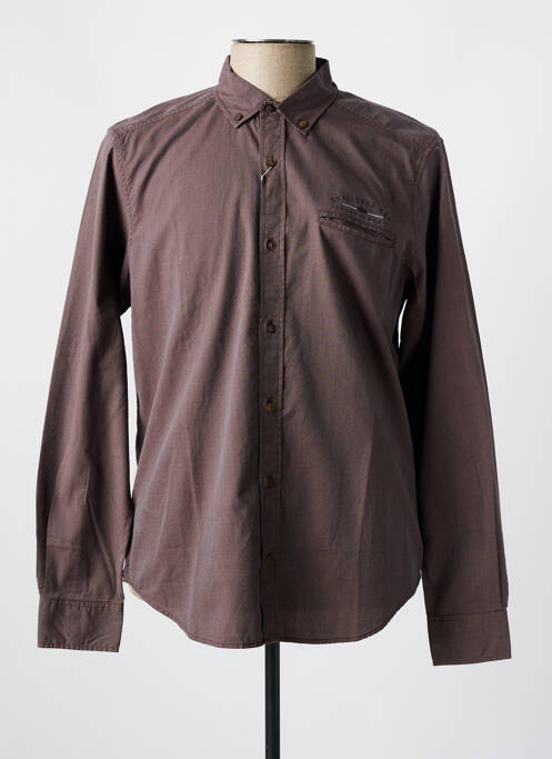 Chemise manches longues marron TBS pour homme