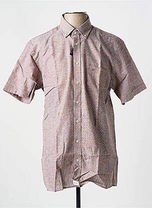 Chemise manches courtes poches marron CHATEL homme