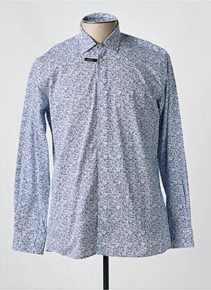 Chemise manches longues imprimé fantaisie bleu CHATEL homme