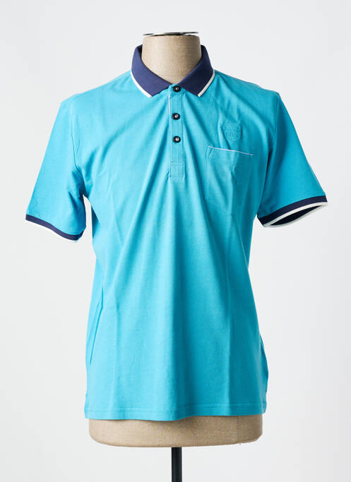 Polo tissage jersey manches courtes bleu DELAHAYE homme