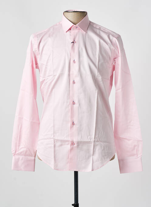 Chemise manches longues rose COTTON PARK pour homme