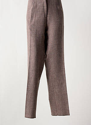 Pantalon droit taille élastique taille normale marron GRIFFON femme