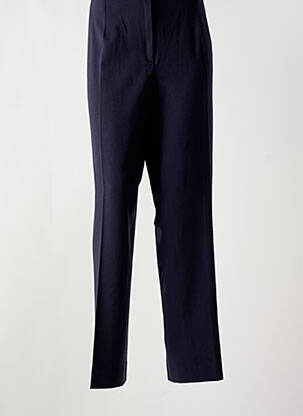 Pantalon droit tissage crêpe taille haute bleu IMPULSION femme