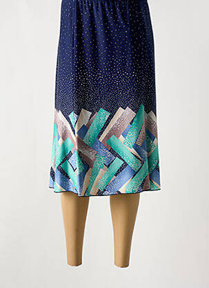 Jupe mi-longue taille normale bleu OMC femme