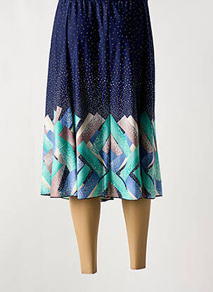 Jupe mi-longue taille normale bleu OMC femme