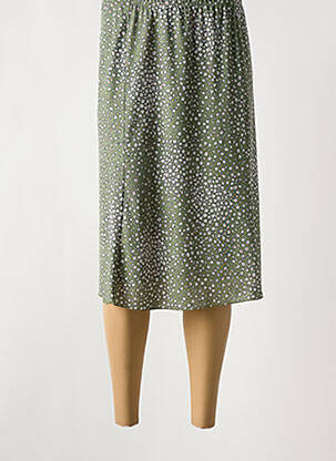 Jupe mi-longue taille normale vert OMC femme