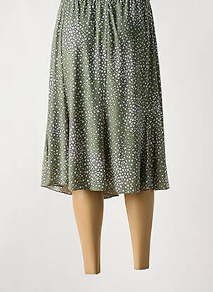 Jupe mi-longue taille normale vert OMC femme