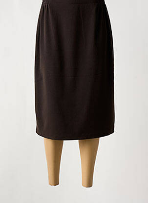 Jupe mi-longue coupe droite marron IMPULSION femme