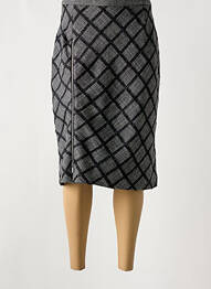 Jupe mi-longue taille à pinces gris IMPULSION femme