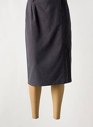 Jupe mi-longue taille à pinces gris PLURIELLES femme