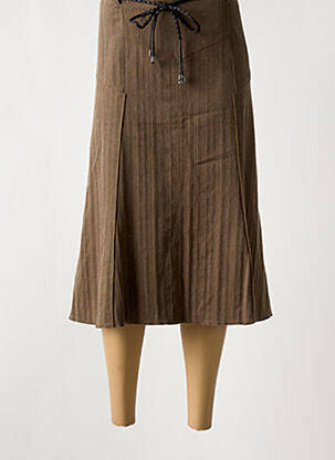 Jupe mi-longue marron MASSY pour femme