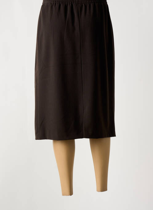 Jupe mi-longue coupe droite marron IMPULSION femme
