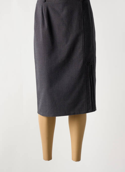 Jupe mi-longue taille à pinces gris PLURIELLES femme