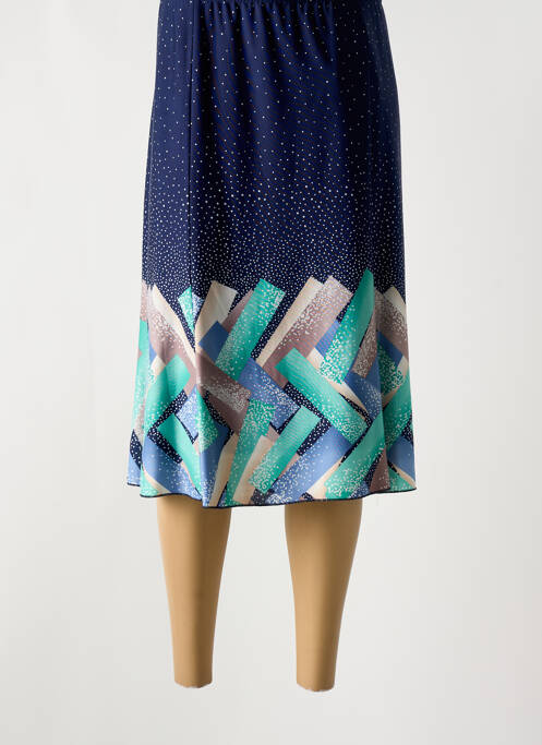 Jupe mi-longue bleu OMC pour femme