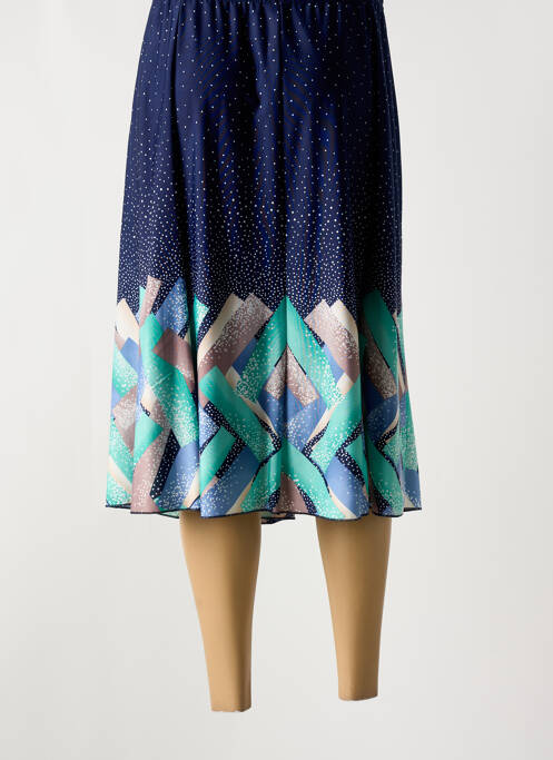Jupe mi-longue bleu OMC pour femme