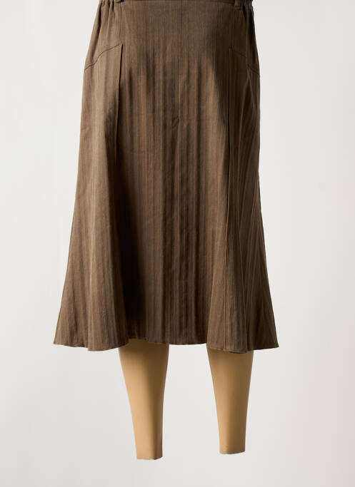 Jupe mi-longue marron MASSY pour femme