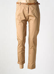 Pantalon chino tissage popeline taille normale marron LA PETITE NÎMOISE femme