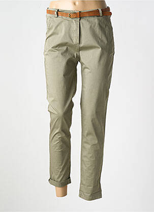 Pantalon chino tissage popeline taille normale vert LA PETITE NÎMOISE femme