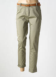 Pantalon chino tissage popeline taille normale vert LA PETITE NÎMOISE femme