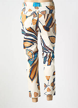 Pantalon 7/8 tissage popeline taille normale beige IMPULSION femme