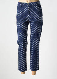 Pantalon 7/8 tissage popeline taille normale bleu WALTRON femme