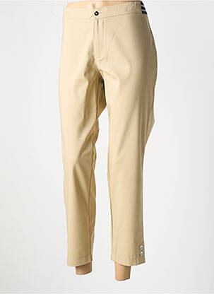 Pantalon 7/8 tissage popeline taille normale beige WALTRON femme