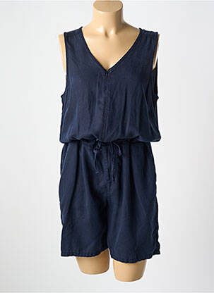 Combishort tissage crêpe sans manche bleu TBS femme