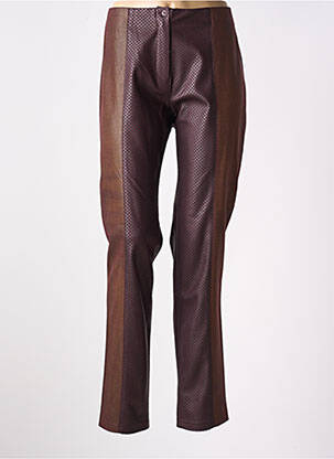 Pantalon slim stretch taille normale marron IMPULSION femme