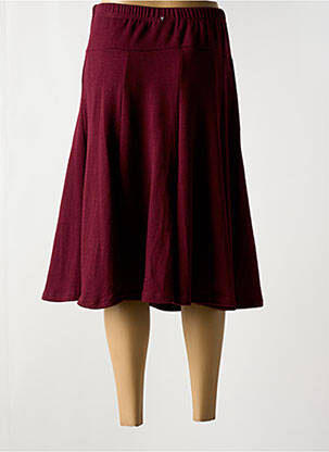 Jupe mi-longue coupe évasée rouge VETISTYLE femme