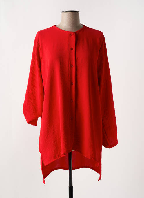 Tunique manches longues fermeture boutonnée sur le devant rouge LA PETITE NÎMOISE femme