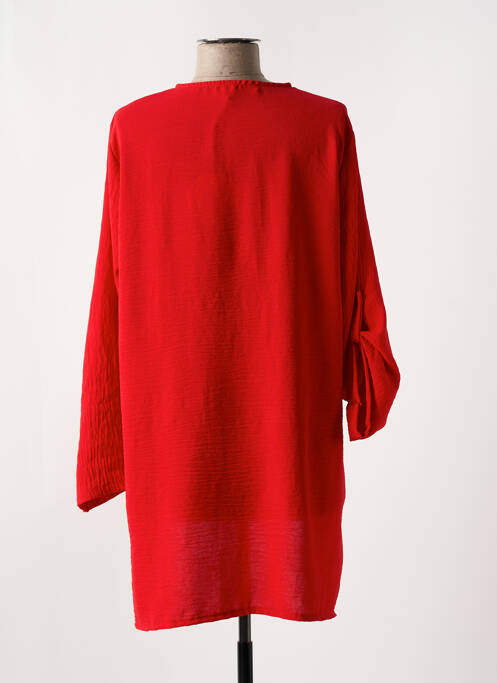 Tunique manches longues fermeture boutonnée sur le devant rouge LA PETITE NÎMOISE femme