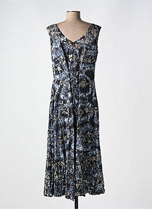 Robe longue imprimé fantaisie sans manche gris GARUDA GARUZO femme