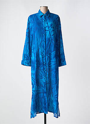 Robe longue manches longues manches longues bleu GARUDA GARUZO femme