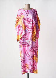 Robe longue manches courtes manches courtes rose GARUDA GARUZO femme
