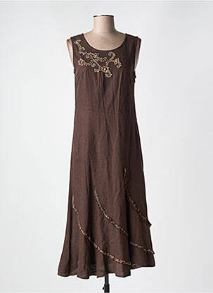Robe mi-longue sans manche sans manche marron JAC JAC femme