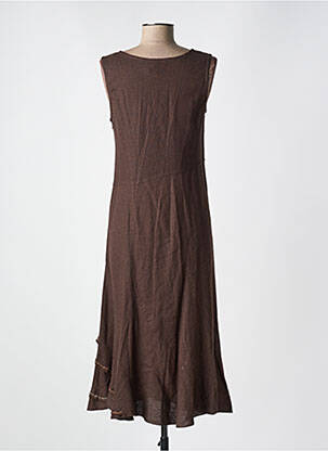 Robe mi-longue sans manche sans manche marron JAC JAC femme