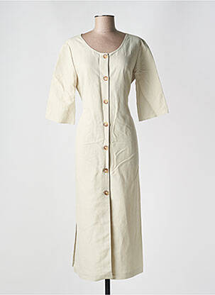 Robe longue manches courtes manches courtes vert PANDOLFI femme