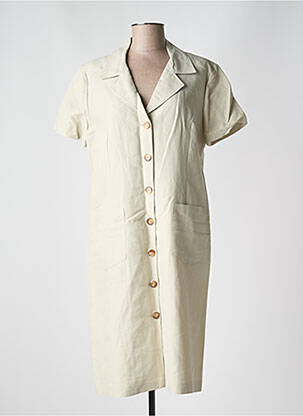 Robe mi-longue manches courtes manches courtes vert PANDOLFI femme