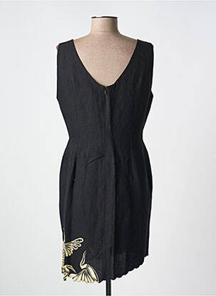 Robe mi-longue sans manche sans manche noir GARUDA GARUZO femme