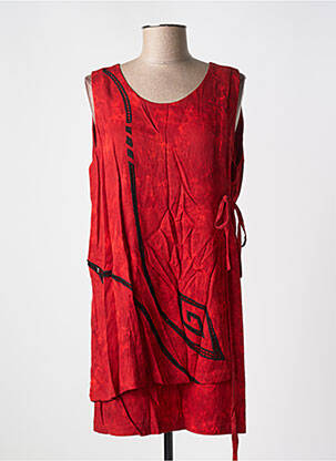 Robe courte sans manche sans manche rouge GARUDA GARUZO femme
