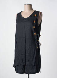 Robe courte sans manche sans manche noir GARUDA GARUZO femme