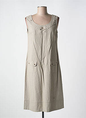 Robe mi-longue tissage crêpe sans manche gris LES MARINS DE JAC JAC femme