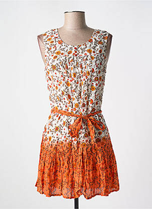 Robe courte sans manche sans manche orange JAC JAC femme